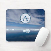 Antarktis blaues Foto mit Monogramm und Name Mousepad (Mit Mouse)