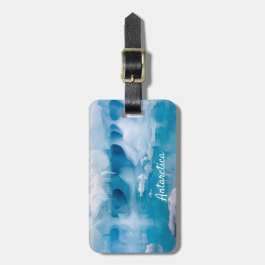 Antarktis-Eisberg-Foto mit Text Gepäckanhänger (Vorderseite vertikal)