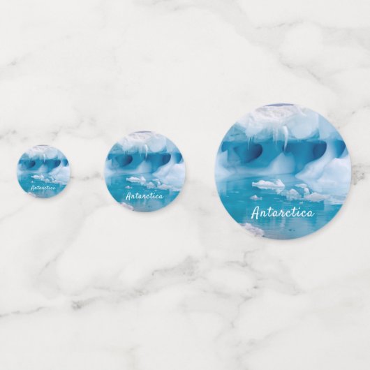 Antarktis-Eisberg-Foto mit Text Konfetti (Vorderseiten)