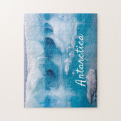 Antarktis-Eisberg-Foto mit Text Puzzle (Vertikal)