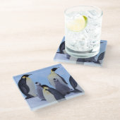 Antarktis, Emporer-Pinguine Glasuntersetzer (Schrägansicht)