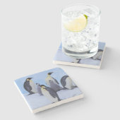 Antarktis, Emporer-Pinguine Steinuntersetzer (Seitenansicht)