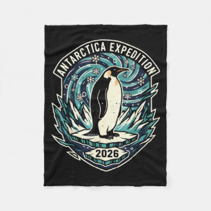 Antarktis-Expedition 2026 Retro-Souvenir-Pinguin Fleecedecke
