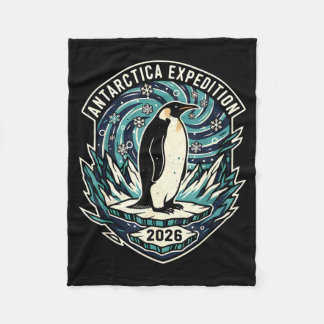 Antarktis-Expedition 2026 Retro-Souvenir-Pinguin Fleecedecke