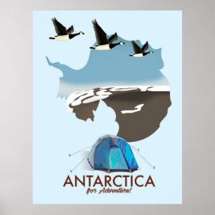 Antarktis Für Abenteuer Reiseplakat Karte. Poster