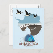 Antarktis Für Abenteuer Reiseplakat Karte. Postkarte (Vorne/Hinten)