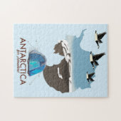 Antarktis Für Abenteuer Reiseplakat Karte. Puzzle (Horizontal)