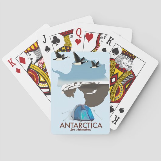 Antarktis Für Abenteuer Reiseplakat Karte. Spielkarten (Rückseite)