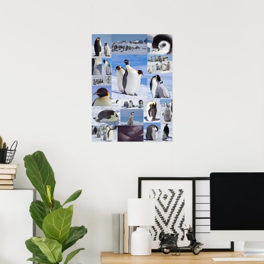 Antarktis Kaiser Pinguin Collage Poster (Heimbüro)