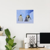 Antarktis. Kaiserpinguine und Küken Poster (Heimbüro)