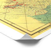 " Antarktis: Landkarte der Südpol Regionen 1932 .. Poster (Ecke)