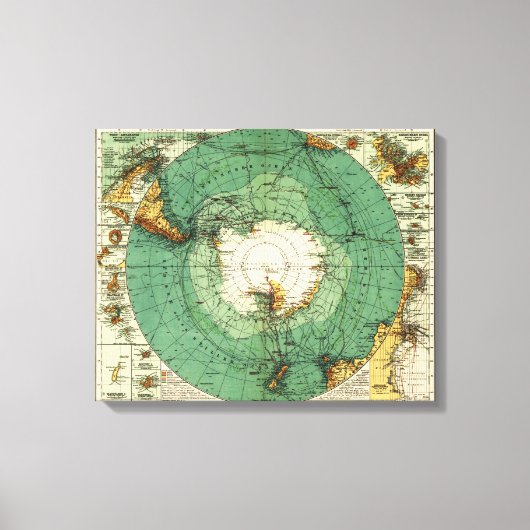 Antarktis PanoramakarteAntarktis Leinwanddruck (Vorderseite)