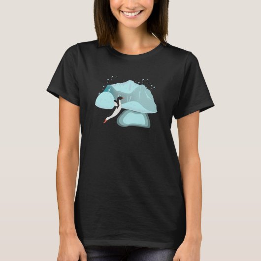 Antarktis Pinguin springt in einem Pool von Wasser T-Shirt (Vorderseite)