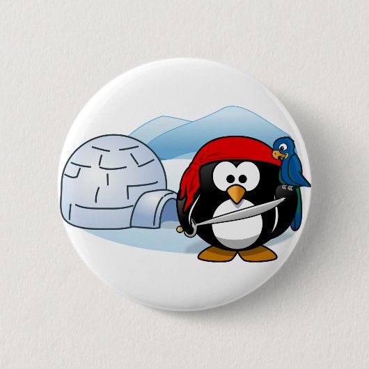 Antarktis Pitate Penguin Button (Vorderseite)