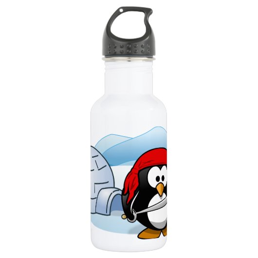 Antarktis Pitate Penguin Edelstahlflasche (Vorderseite)