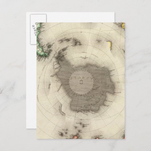 Antarktis, Südhalbkugel Postkarte (Vorne/Hinten)