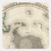 Antarktis, Südhalbkugel Quadratischer Aufkleber (Vorderseite)