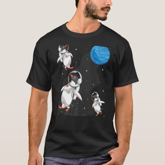 Antarktis Tierreise Astronomie Pinguin A T-Shirt (Vorderseite)