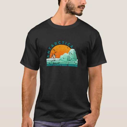 Antarktis Tourist Vintager Urlaub Langschläfer T T-Shirt (Vorderseite)