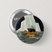 Antarktis Vintage Reiseposter Button (Vorne & Hinten)