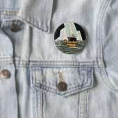 Antarktis Vintage Reiseposter Button (Beispiel)