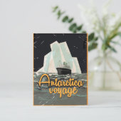 Antarktis Vintage Reiseposter Postkarte (Stehend Vorderseite)