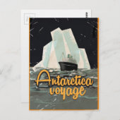 Antarktis Vintage Reiseposter Postkarte (Vorne/Hinten)