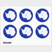 Antarktische Vertrag-Flagge. Die Antarktis Runder Aufkleber (Blatt)