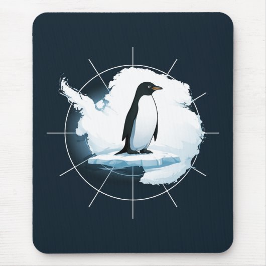 Antarktischer Pinguin-Emblem – Design für Polarfor Mousepad (Vorne)