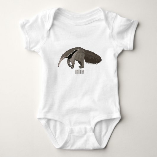 Anteater-Cartoon-Abbildung Baby Strampler (Vorderseite)