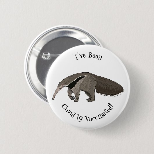 Anteater-Cartoon-Abbildung Button (Vorne & Hinten)