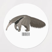 Anteater-Cartoon-Abbildung Etiketten (Design 2)