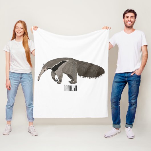 Anteater-Cartoon-Abbildung Fleecedecke (Beispiel)