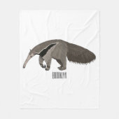 Anteater-Cartoon-Abbildung Fleecedecke (Vorderseite)
