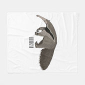 Anteater-Cartoon-Abbildung Fleecedecke (Vorderseite (Horizontal))