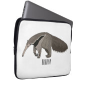 Anteater-Cartoon-Abbildung Laptopschutzhülle (Vorne Rechts)