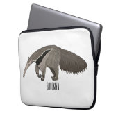 Anteater-Cartoon-Abbildung Laptopschutzhülle (Vorderseite Links)