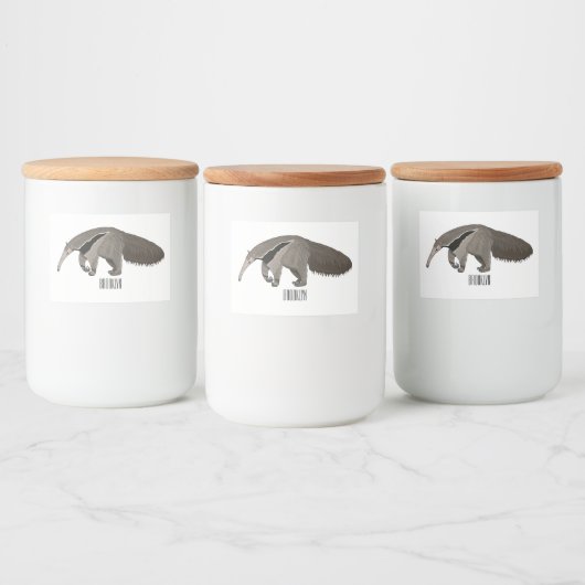 Anteater-Cartoon-Abbildung Lebensmitteletikett (Flaschen)