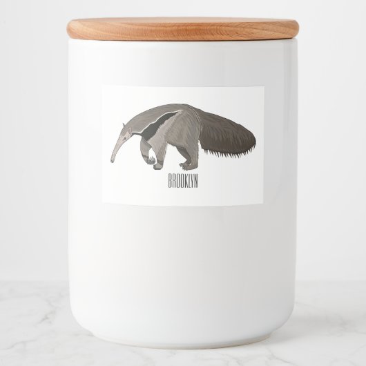 Anteater-Cartoon-Abbildung Lebensmitteletikett (Vorderseite)