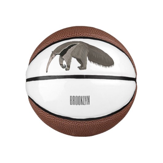 Anteater-Cartoon-Abbildung Mini Basketball (Vorderseite)
