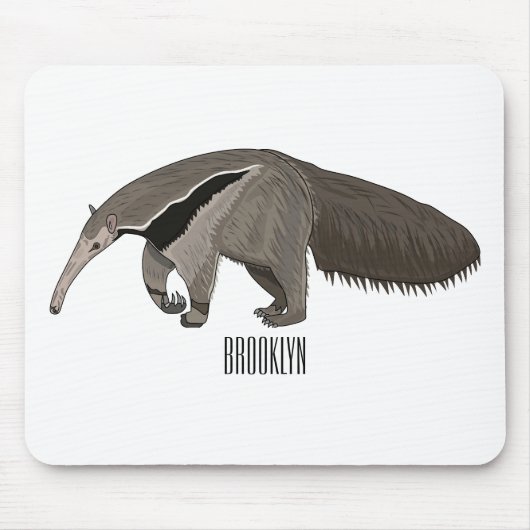 Anteater-Cartoon-Abbildung Mousepad (Vorne)