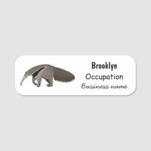 Anteater-Cartoon-Abbildung Namensschild
