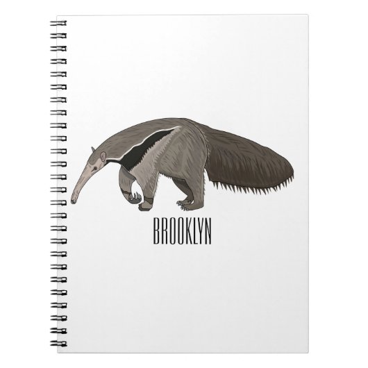 Anteater-Cartoon-Abbildung Notizblock (Vorderseite)