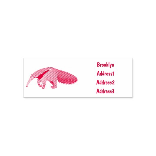 Anteater-Cartoon-Abbildung Permastempel (Design)
