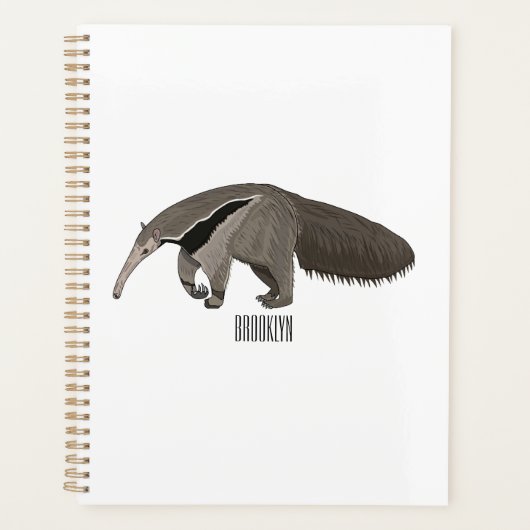 Anteater-Cartoon-Abbildung Planer (Vorderseite)