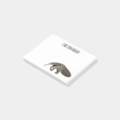 Anteater-Cartoon-Abbildung Post-it Klebezettel (angewinkelt)
