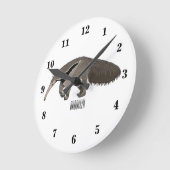 Anteater-Cartoon-Abbildung Runde Wanduhr (Winkel)