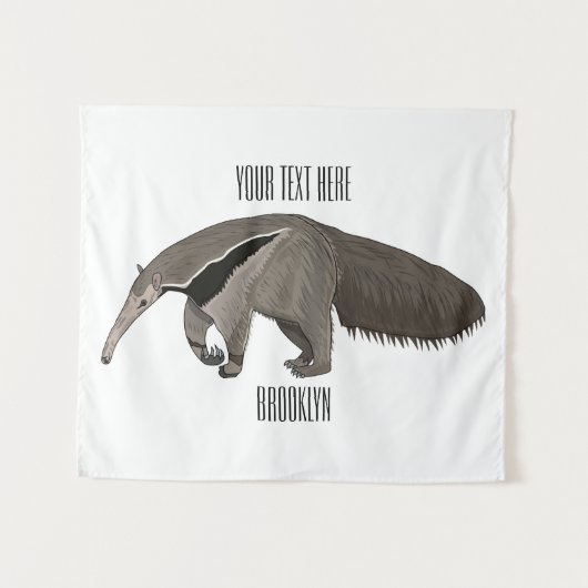 Anteater-Cartoon-Abbildung Wandteppich (Vorderseite (Horizontal))