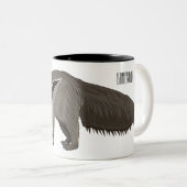 Anteater-Cartoon-Abbildung Zweifarbige Tasse (VorderseiteRechts)