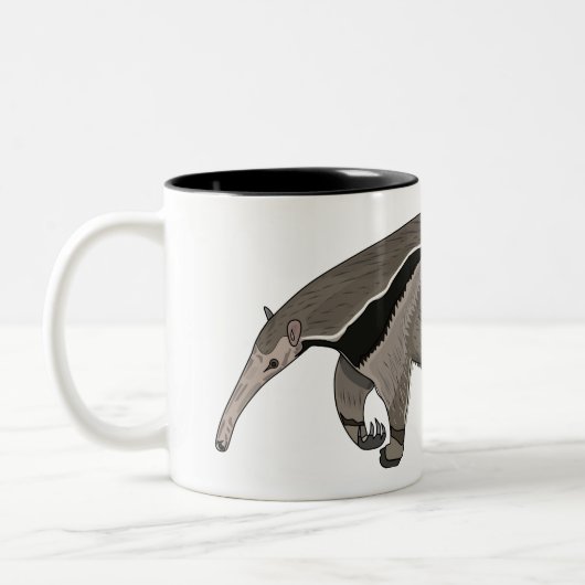 Anteater-Cartoon-Abbildung Zweifarbige Tasse (Links)